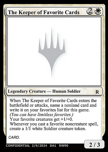 The Keeper of Favorite Cards