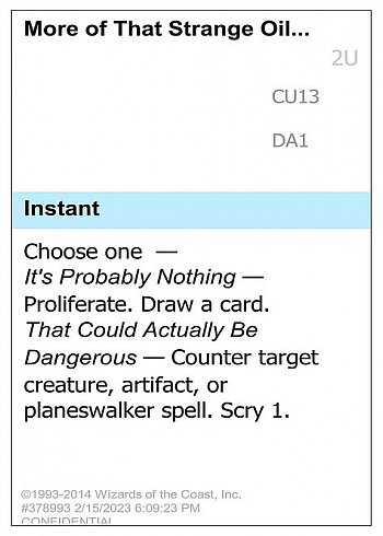 More of That Strange Oil...