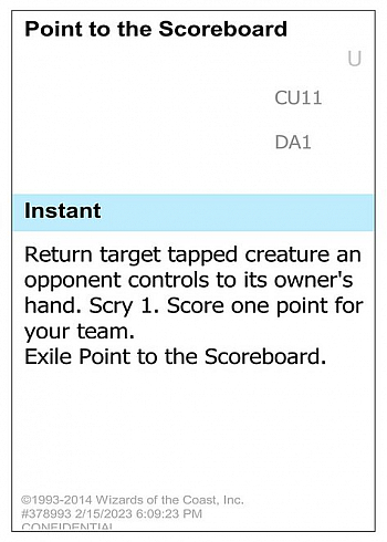 Point to the Scoreboard