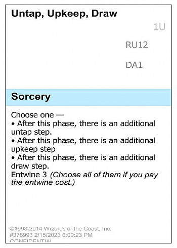 Untap, Upkeep, Draw