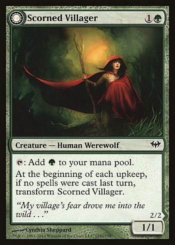 Scorned Villager // Moonscarred Werewolf