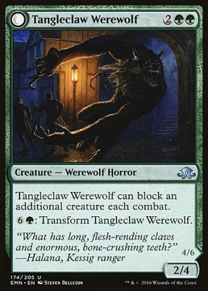 Tangleclaw Werewolf // Fibrous Entangler
