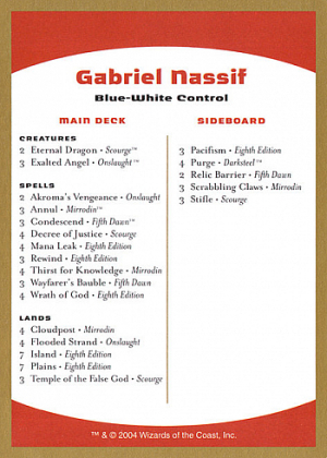 Gabriel Nassif Decklist