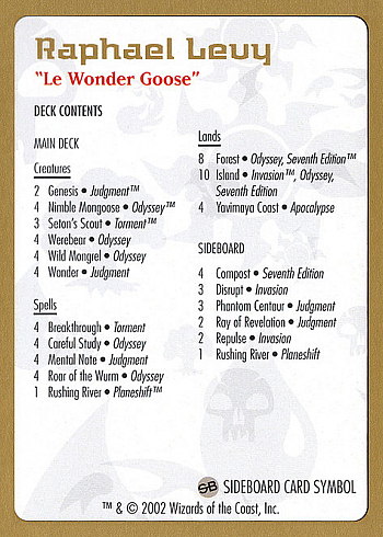 Raphael Levy Decklist
