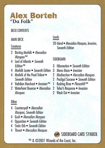 Alex Borteh Decklist