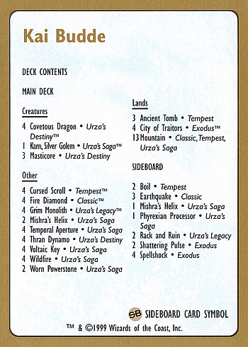 Kai Budde Decklist