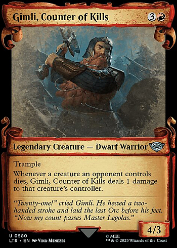Gimli, Counter of Kills