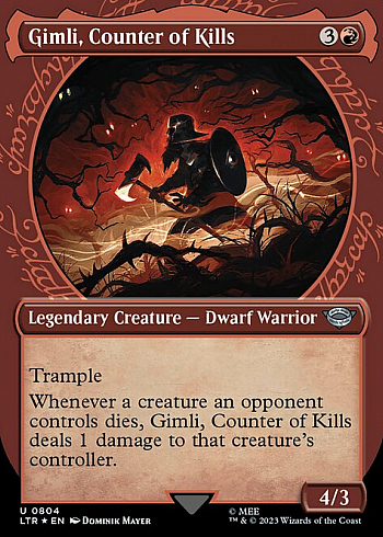 Gimli, Counter of Kills